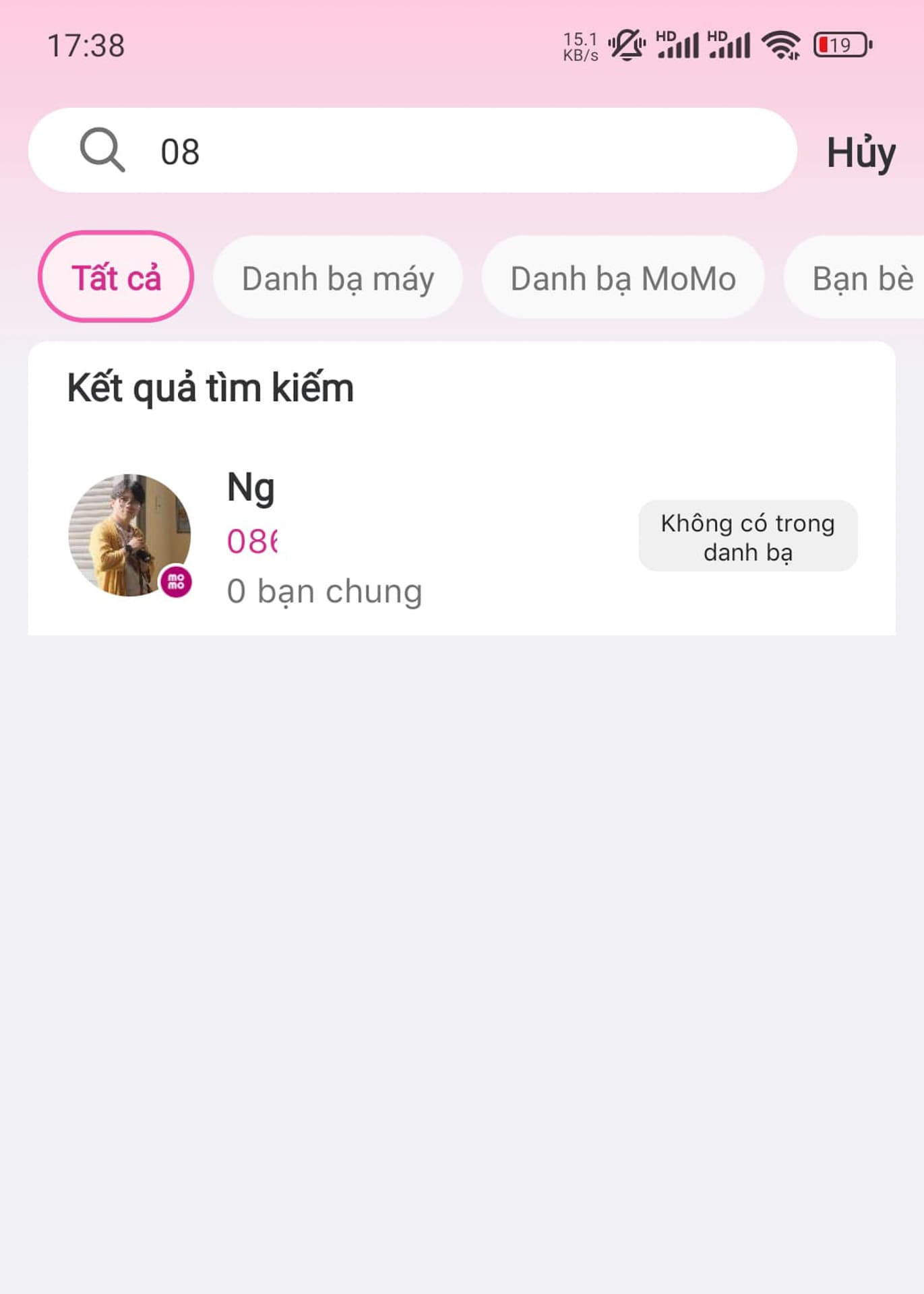 Tra cứu dữ liệu, thông tin cá nhân qua Momo.